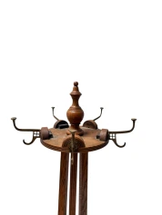 Arts & Crafts Coat Stand or Porte Manteau with Rotating Top, 1900s